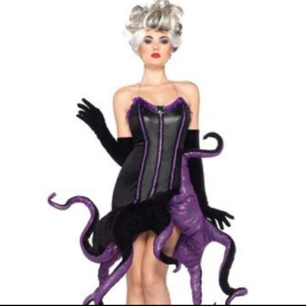 🩵Disney Ursula Velvet Dress & Stuffed Tentacle Skirt Costume Adult Medium